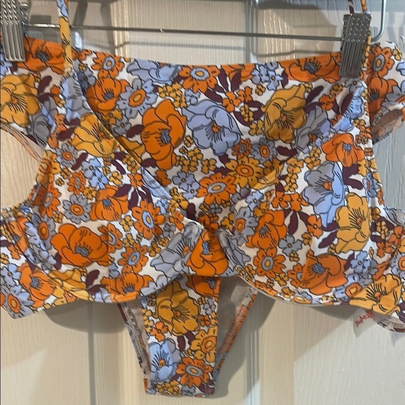 ROMWE Floral Bikini - Orange and White - Picture 2 of 6